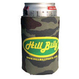 hillbilly green camo beer koozie